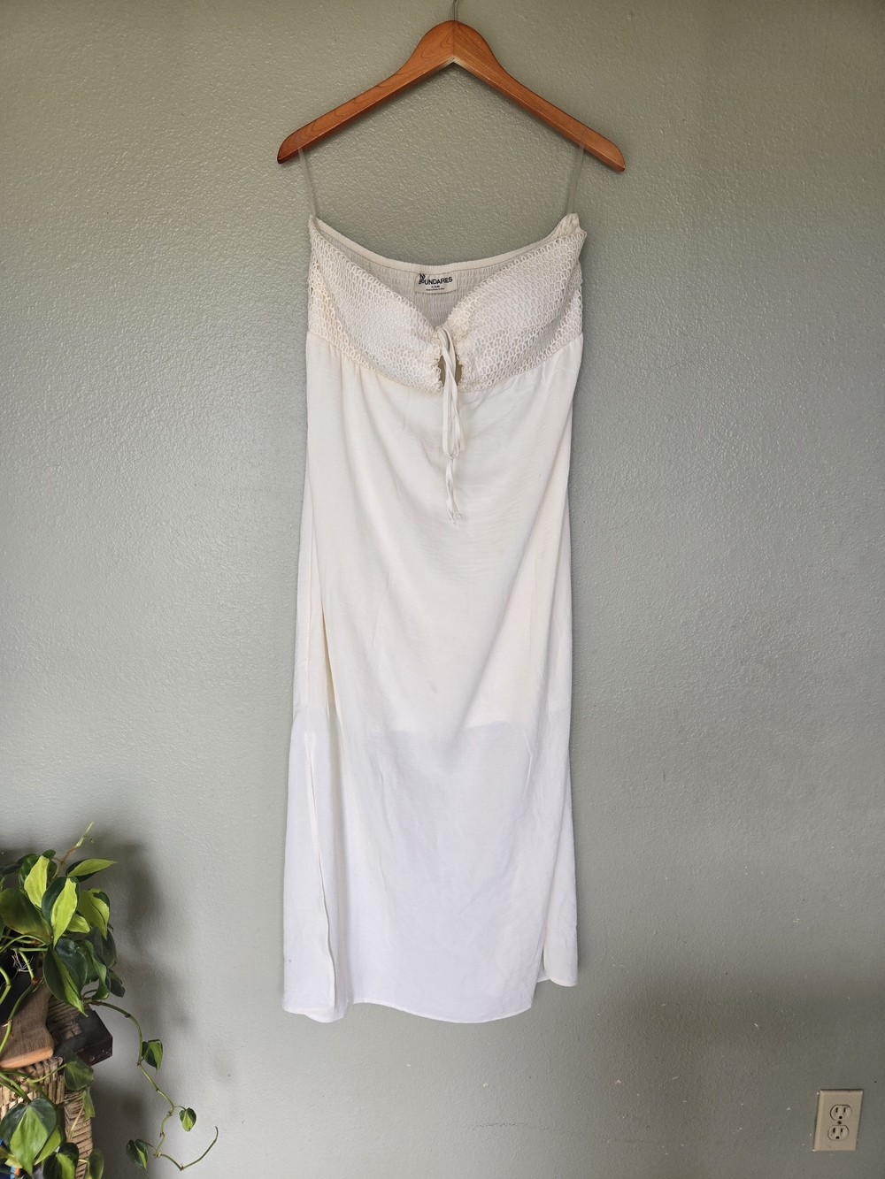 Cream/Off White Maxi Dress, Knit Detail, Beach, Wedding, Festival, Boho, Key Hol